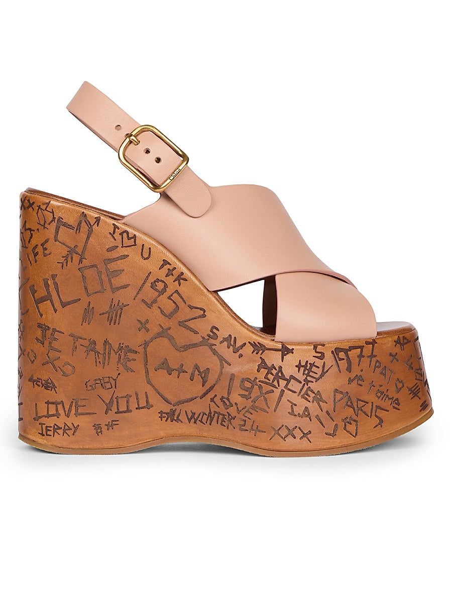 Maxime Leather Wedge Sandals