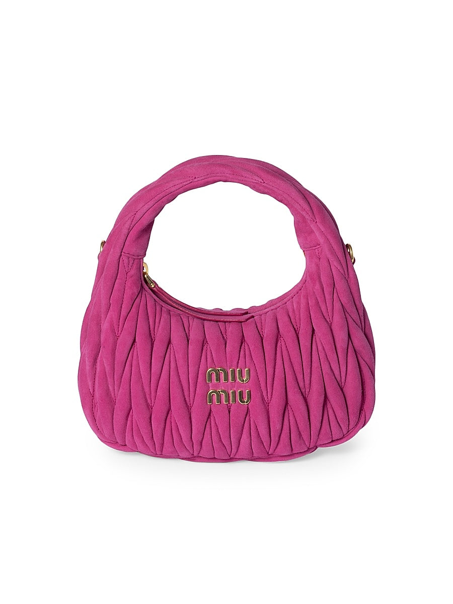 Wander Matelassé Suede Top Handle Bag