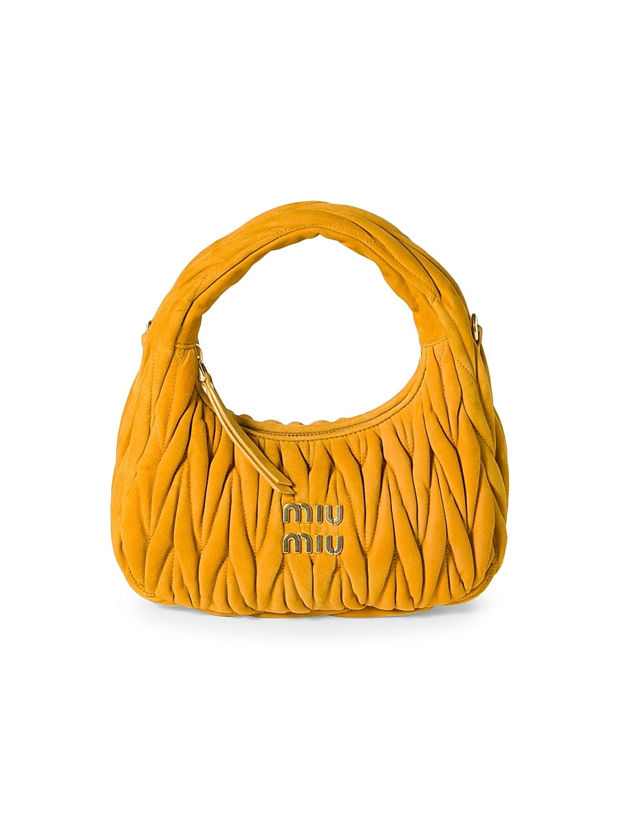 Wander Matelassé Suede Top Handle Bag