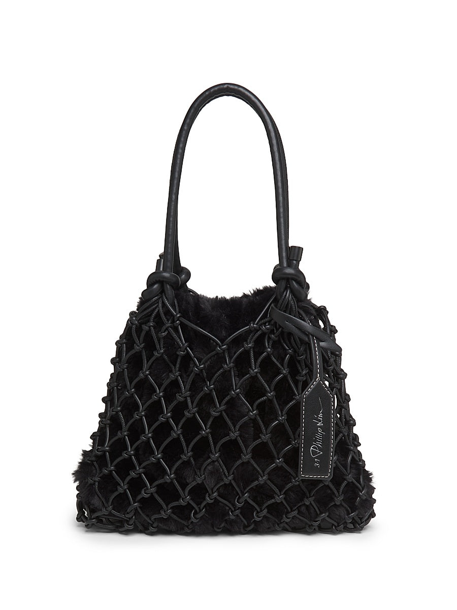 Faux Fur Macrame Mini Bag