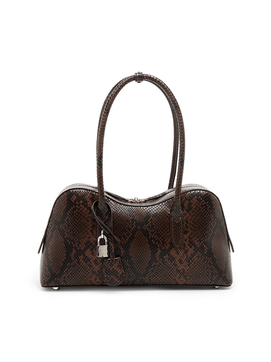 Stella Ryder Medium Snakeskin-Embossed Shoulder Bag