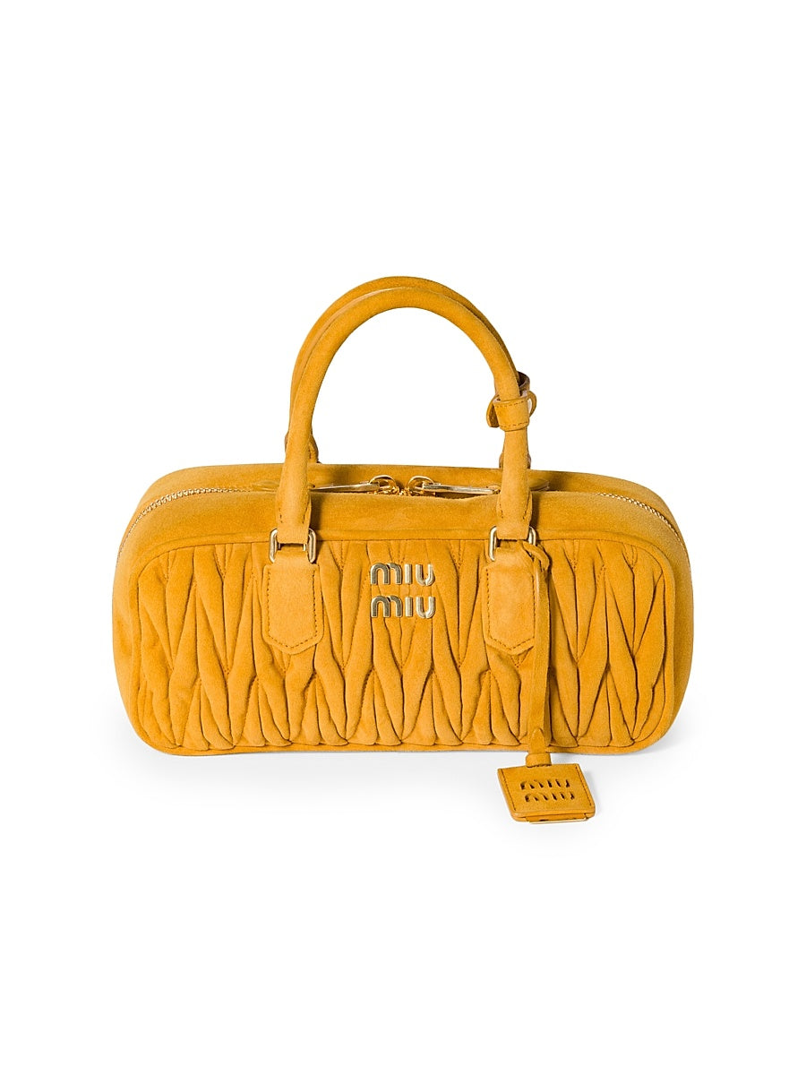 Arcadie Matelassé Suede Top Handle Bag