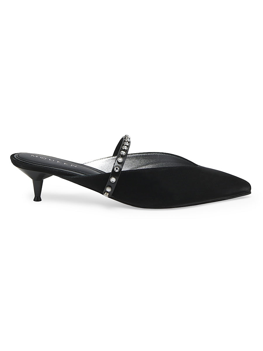 Embellished Leather 40MM Mules