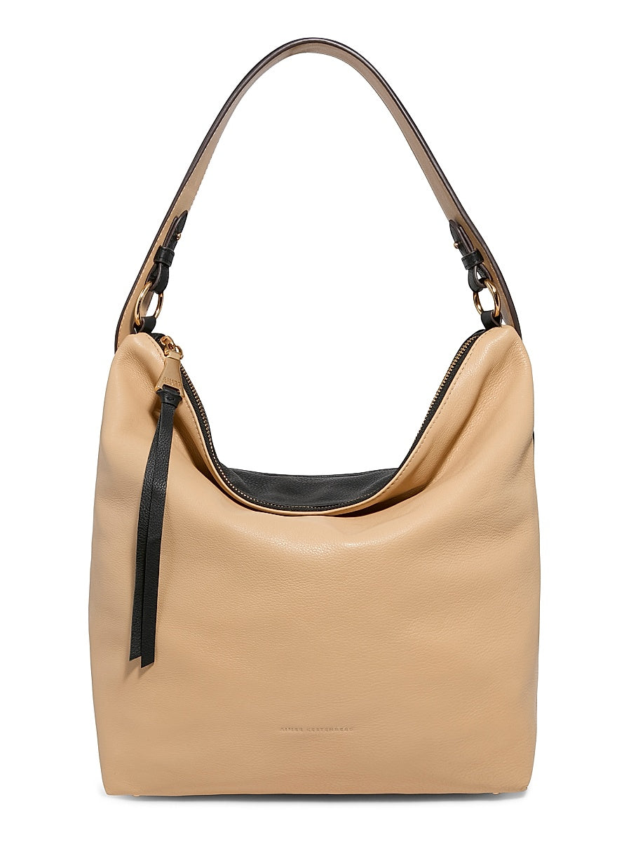 Ava Leather Ziptop Hobo Bag