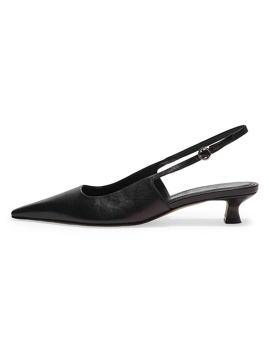 35MM Leather Slingback Pumps