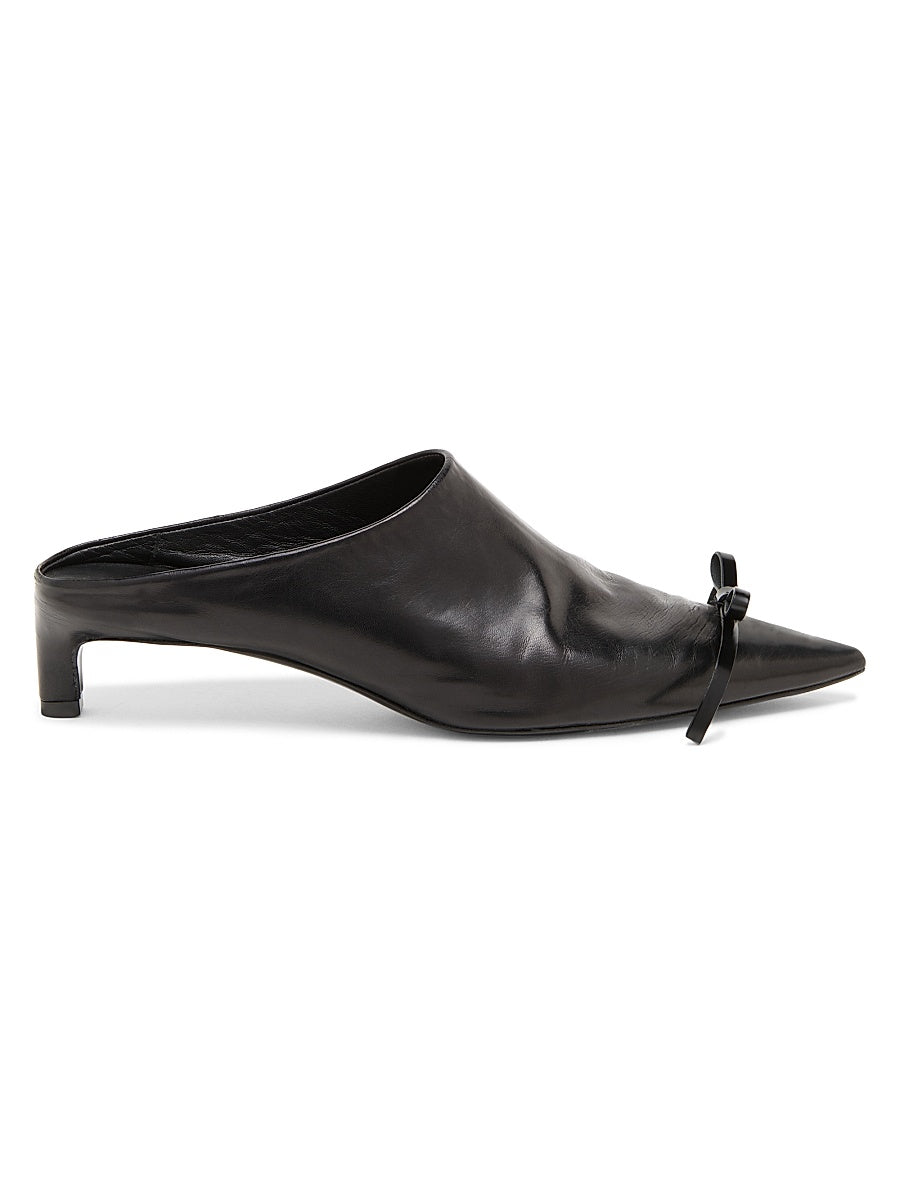 25MM Bow-Detail Leather Mules