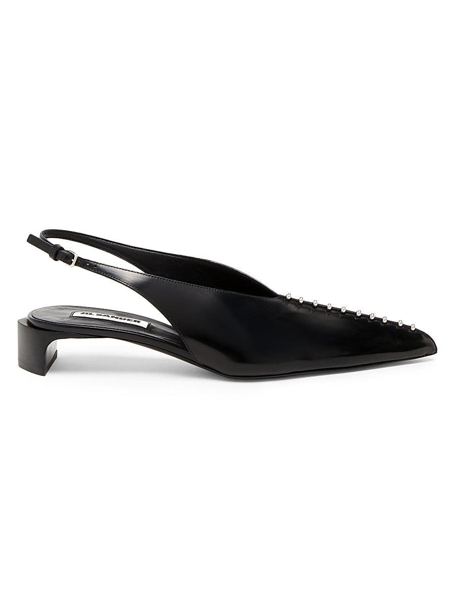 35MM Leather Kitten-Heel Pumps