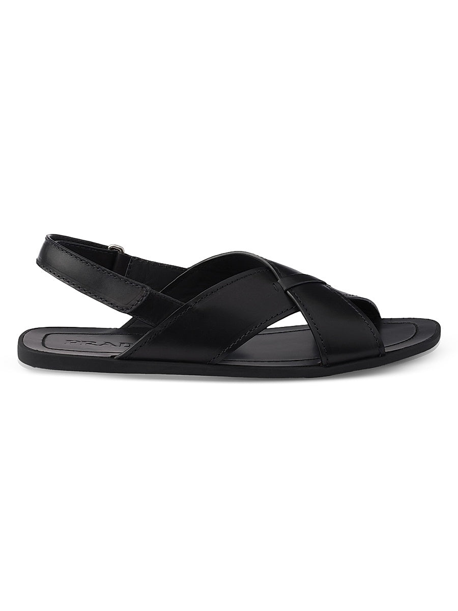 Decò Leather Crisscross Sandals