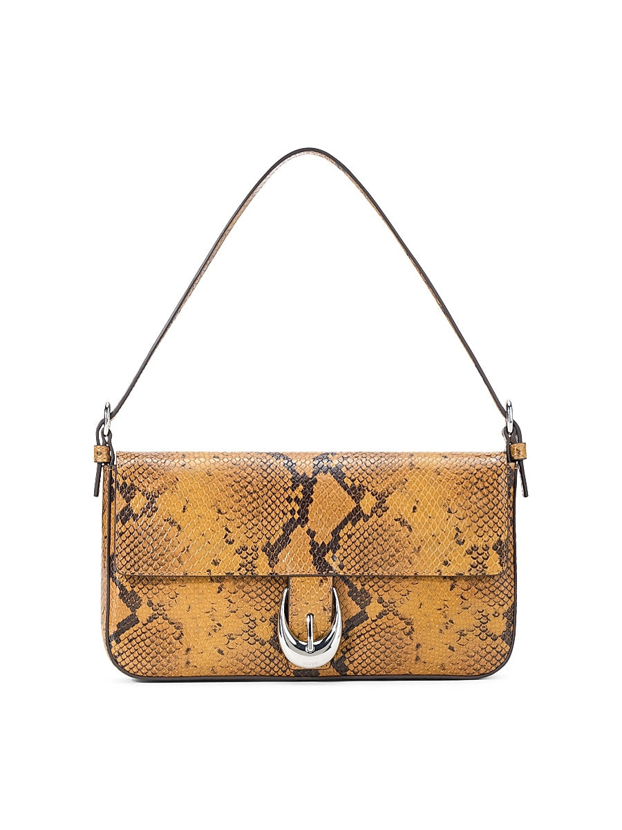 Harlow Snakeskin-Print Leather Shoulder Bag