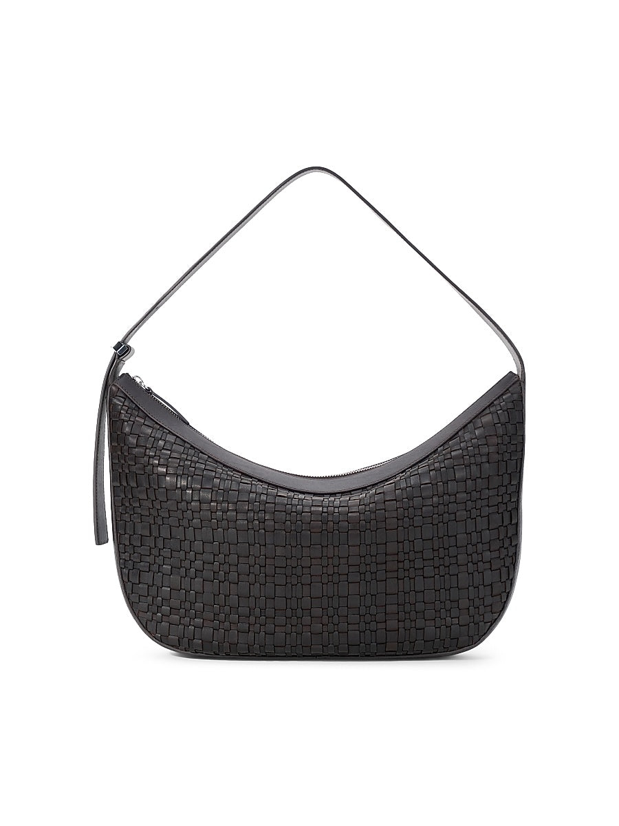 Large Demy Woven Leather Hobo Bag