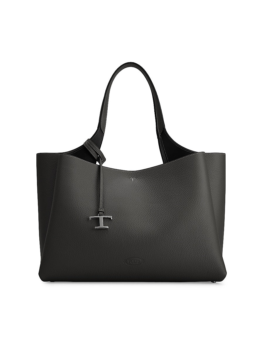 Medium Logo Leather Tote Bag