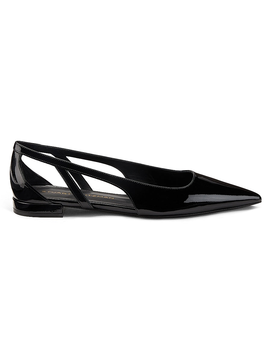 Flat Stuart Power Patent Leather Cut-Out Flats