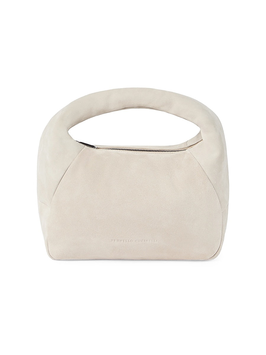 Duo Small Top Handle Bag in Soft Suede