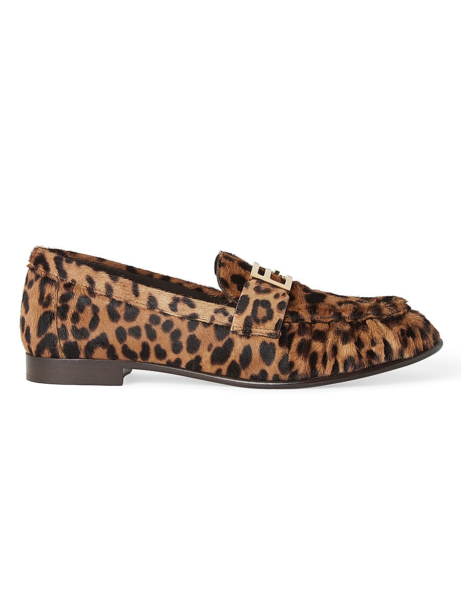 Leopard Baguette Penny Loafers