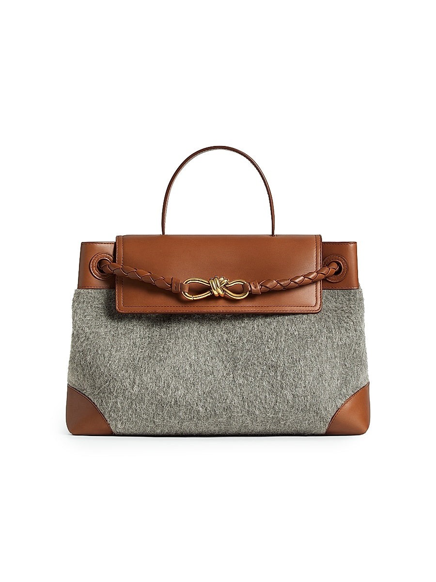 Medium Two-Tone Top Handle Bag