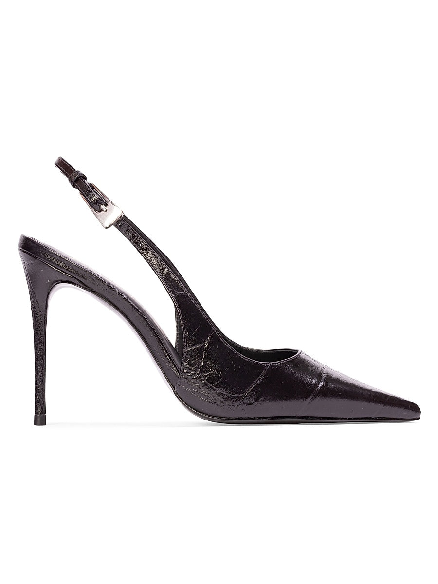 Branca 100MM Croc Slingback Pumps