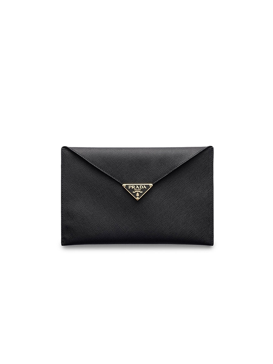 Saffiano Leather Envelope Clutch