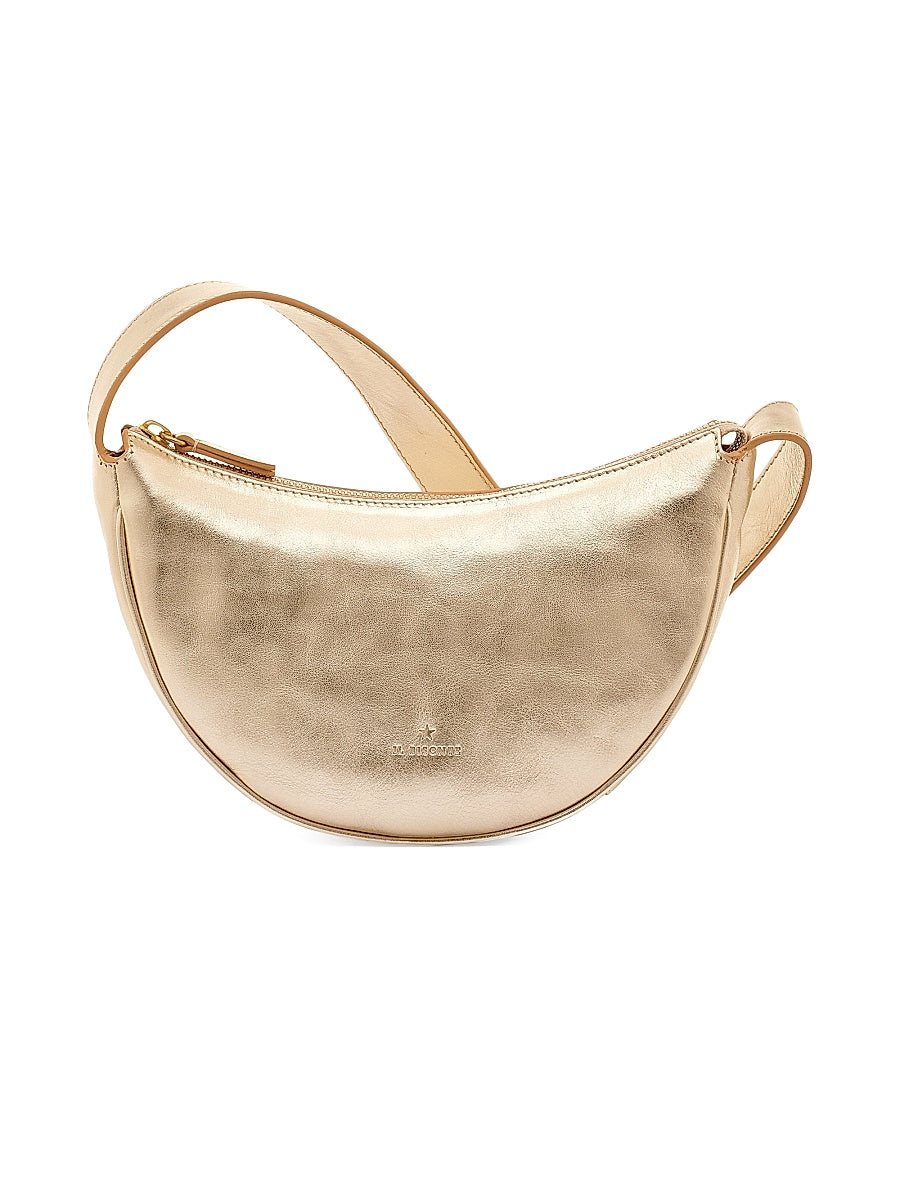 Oliveta Metallic Leather Hobo Bag