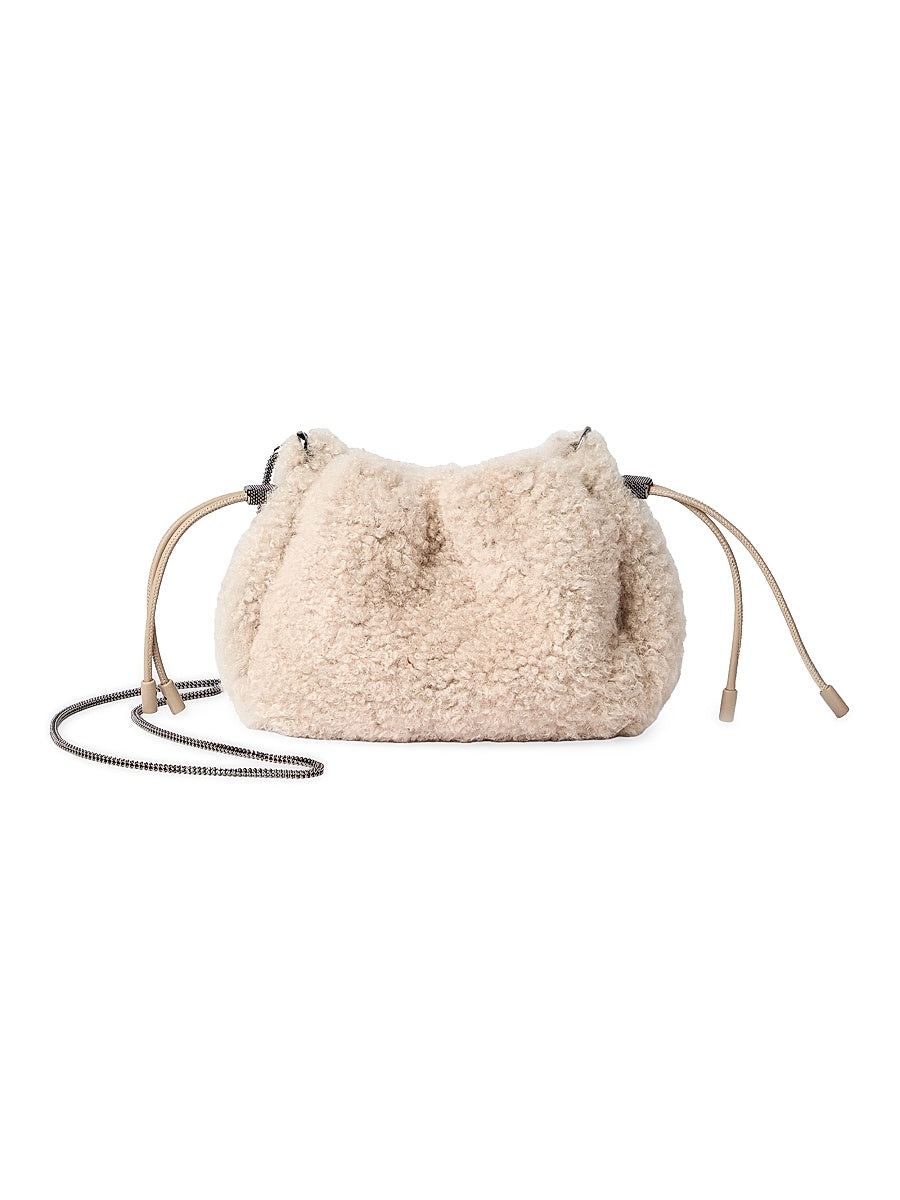 Mellow Mini Bucket Bag in Fuzzy Shearling
