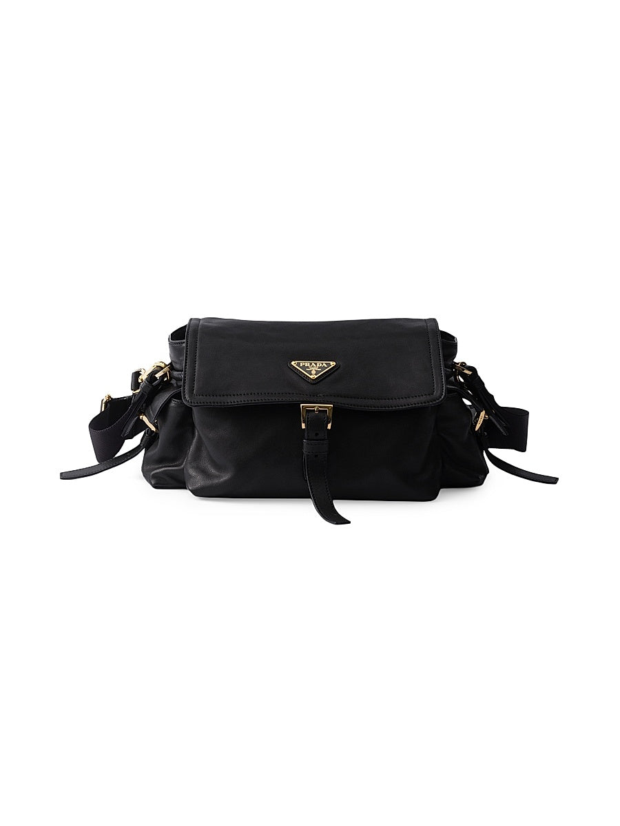 Medium Explore Nappa Leather Shoulder Bag with Flap