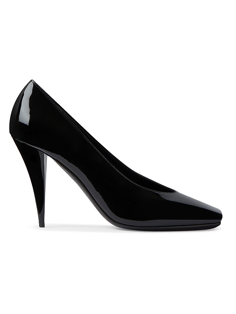 Sliced Square Pumps in Patent Leather