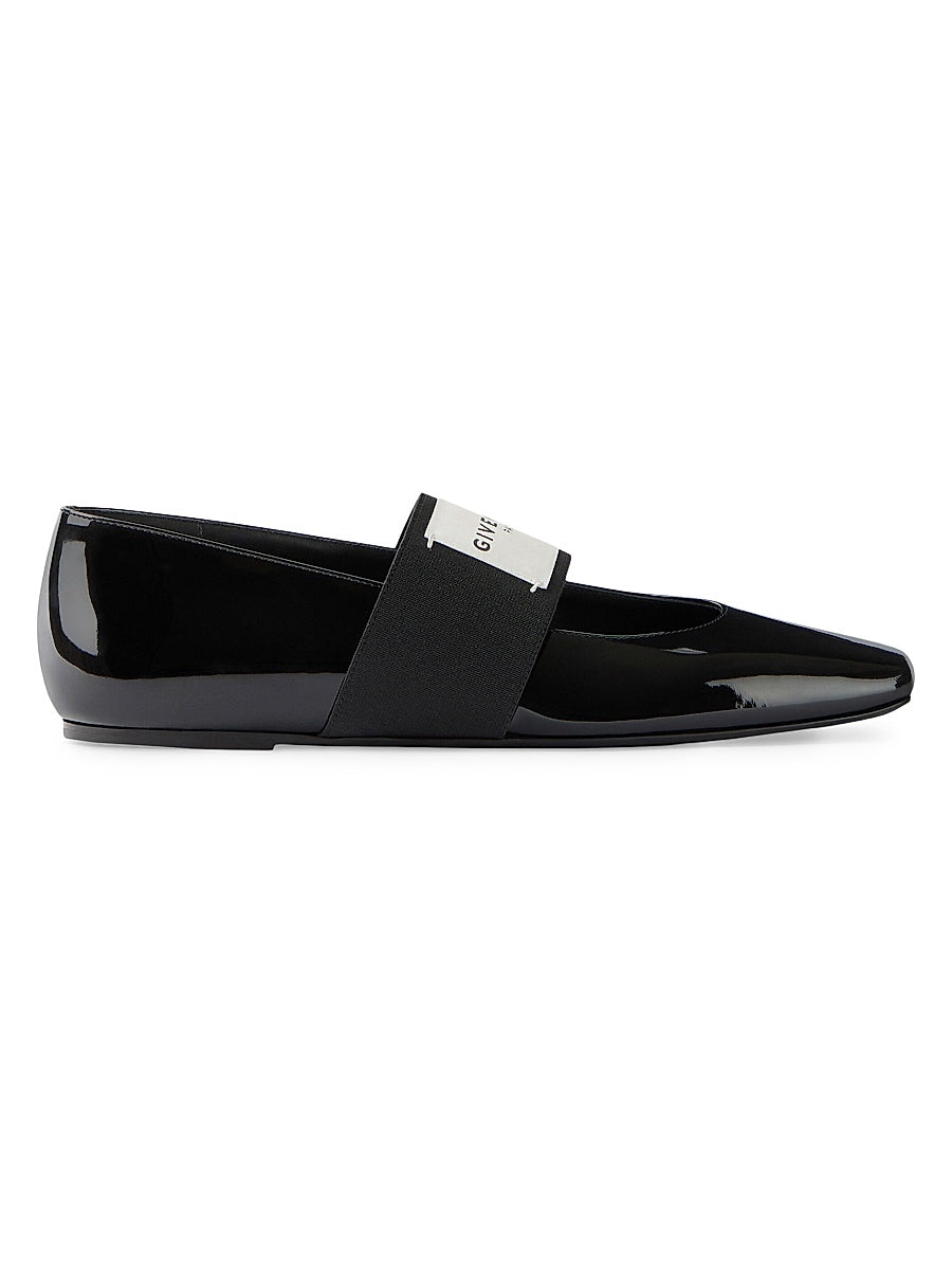 Sliced Square Ballerinas in Patent Leather