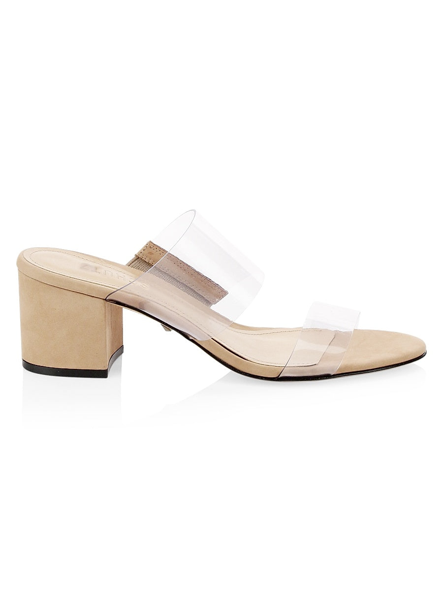 Victorie Vinyl & Suede Mules