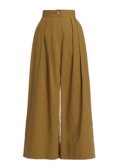 Pleated Canvas Wide Pants