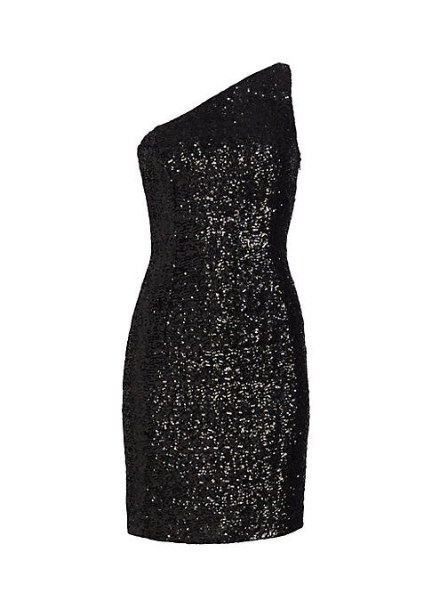 Glittering Asymmetrical Mini Dress