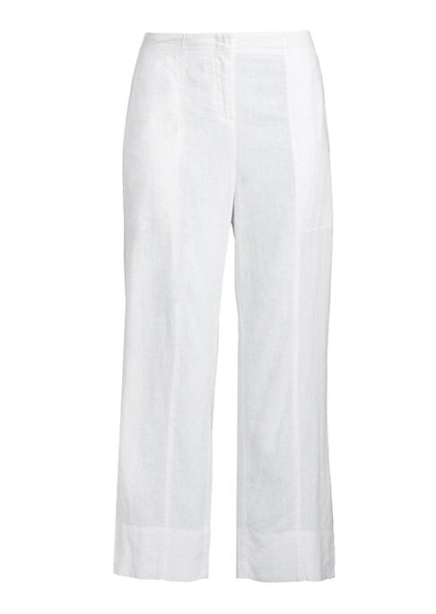 Linen Blend Cropped Trousers