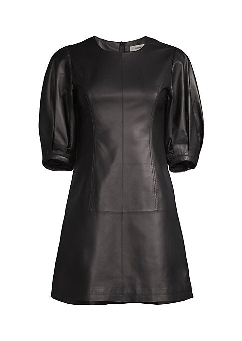 Sleek Leather Mini Dress