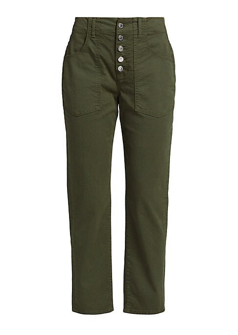 Cropped Cargo Stretch Pants