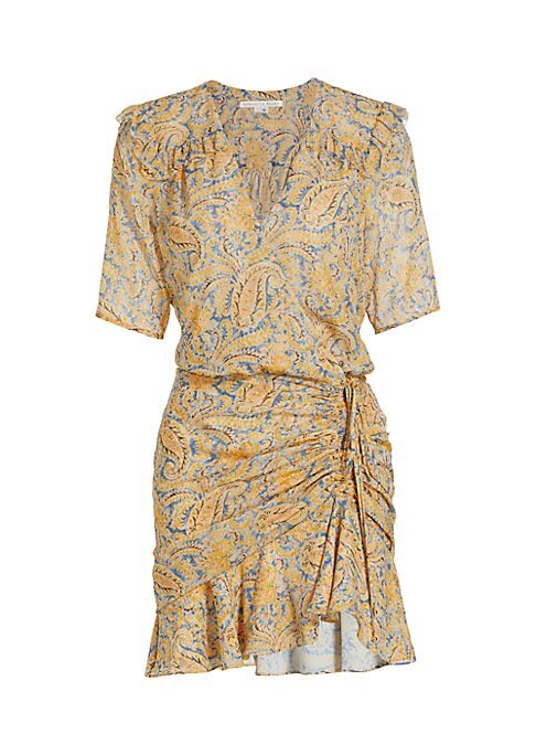 Paisley Flounce Silk Dress