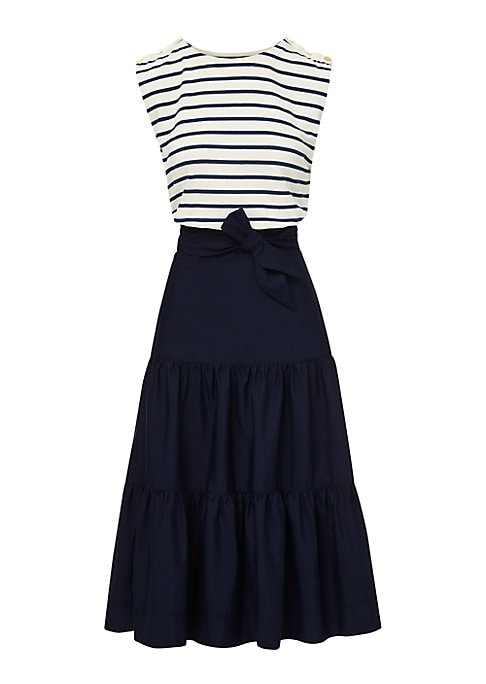 Stripes & Tiers Midi Dress