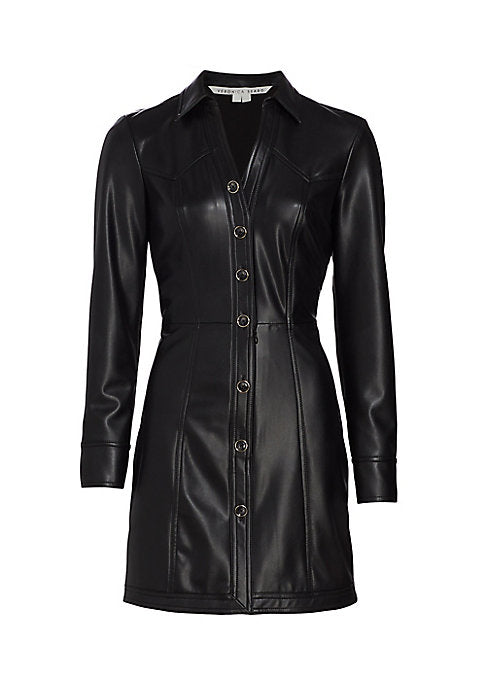 Chic Vegan Leather Dress