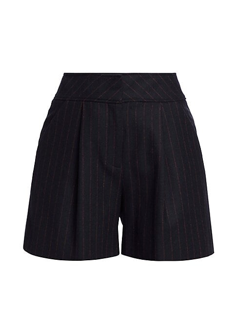 Chic Pleated Wool Shorts