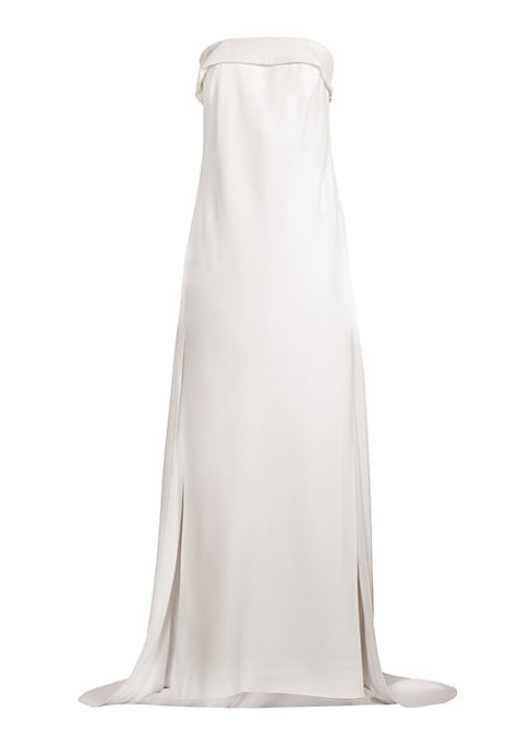 Bow-Embellished Evening Gown