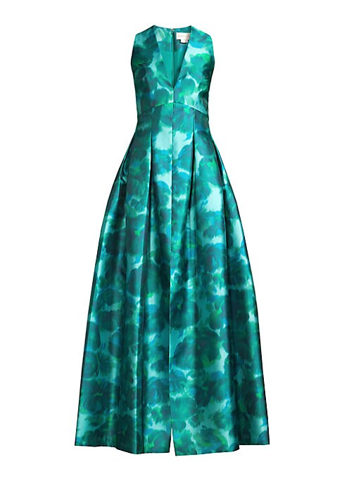 Lustrous Pleated Evening Gown