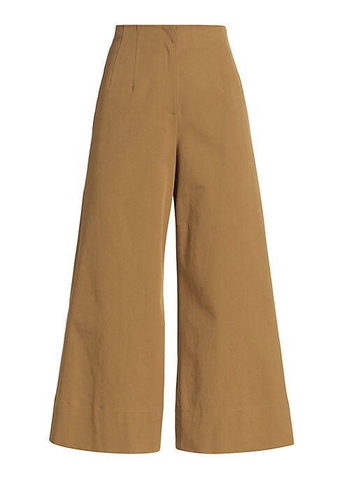 Chic Twill Wide-Leg Trousers