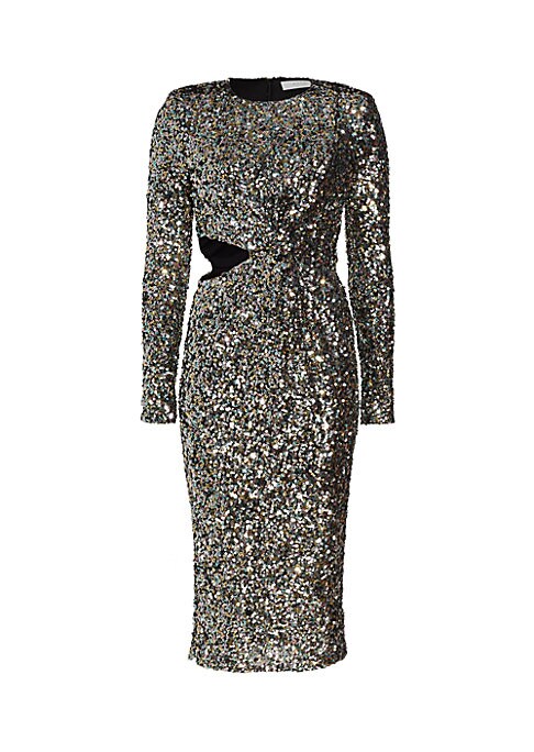 Dazzling Sequin Cut-Out Dress