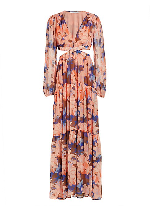 Floral Cut-Out Maxi Dress