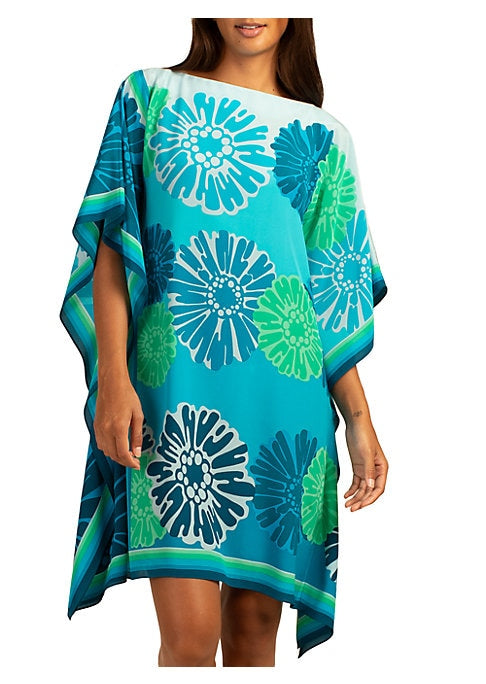 Floral Silk Caftan Dress