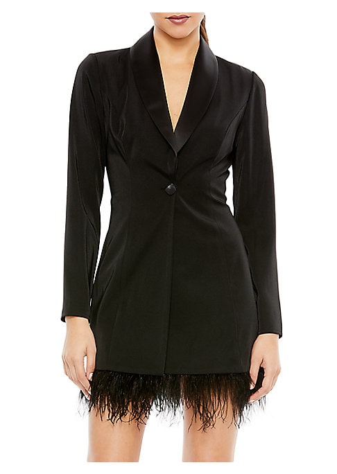 Feathered Elegance Mini Dress