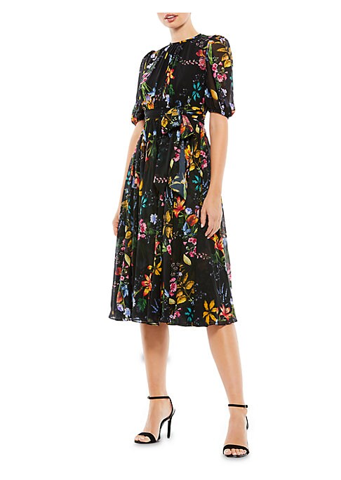 Floral Chiffon Midi Dress