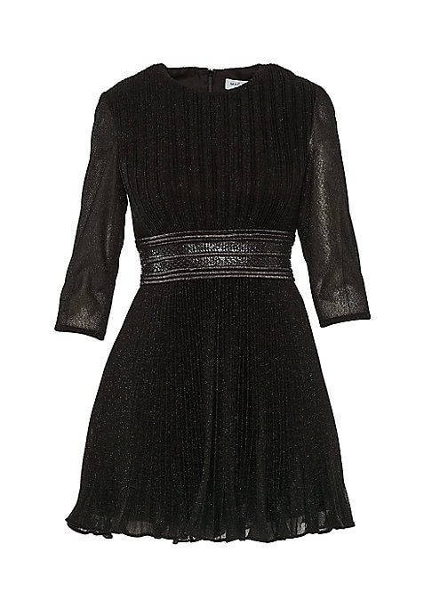 Metallic Pleat Dress