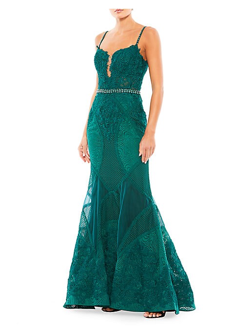 Embroidered Sleeveless Gown