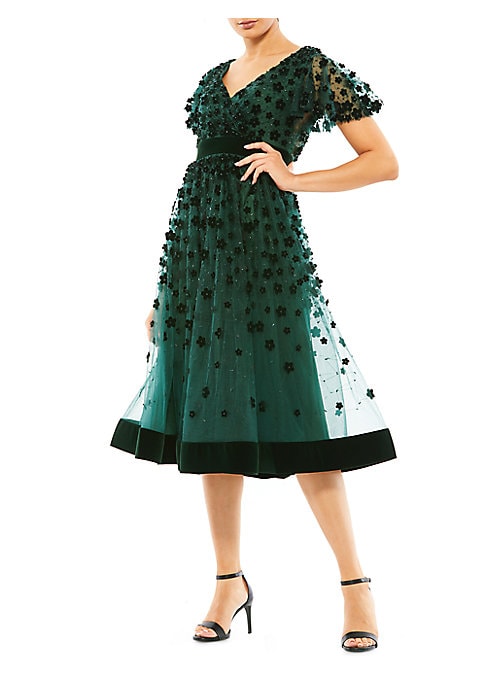 Velvet Floral Elegance Dress