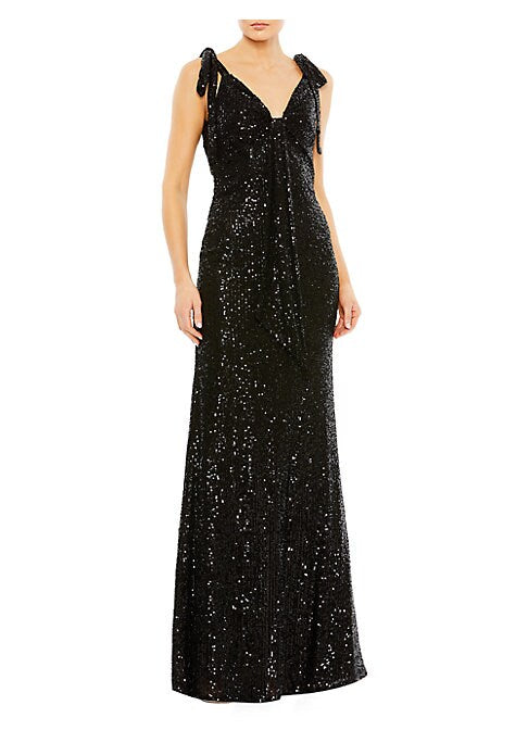 Glistening Bow-Detail Gown