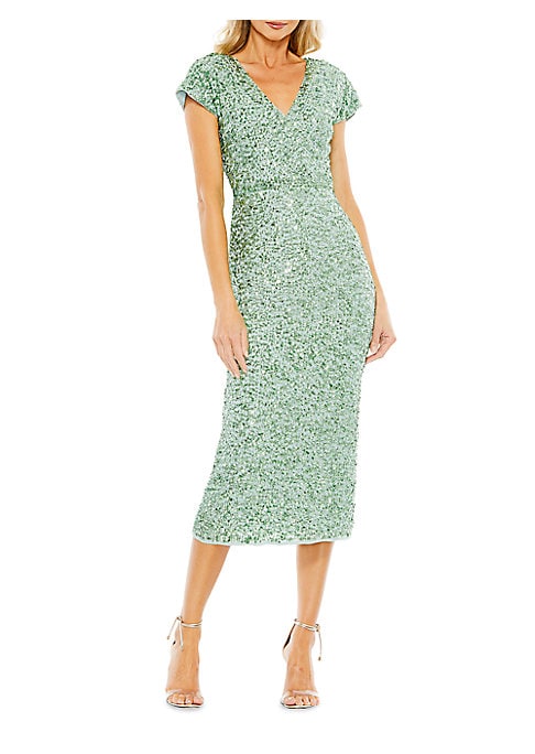Sparkling Faux Wrap Dress