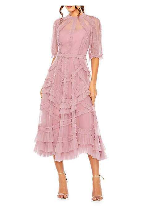 Elegant Tulle Midi Dress